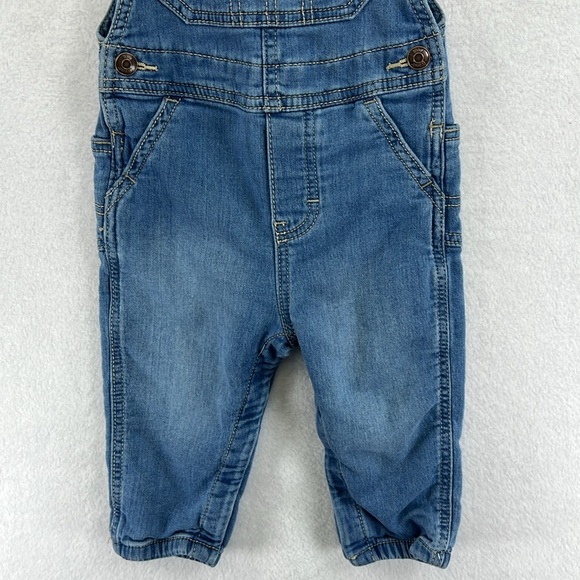 Oshkosh Baby B’gosh Overalls Sz 18 Months Blue Denim Elastic Cuffs Cotton Blend - Picture 4 of 8